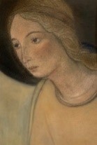 フラアンジェリコの受胎告知の天使部分を描いた絵画