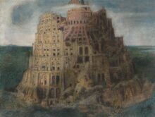ブリューゲルのバベルの塔を國井正人が模写した絵画